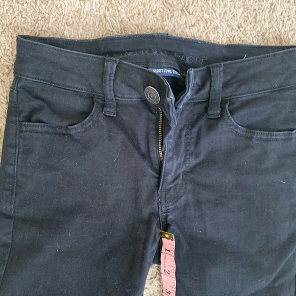 🎀3/$25🎀 American Eagle size 0S Ne(x)t Level Stretch black jeans, EUC - Picture 3 of 6